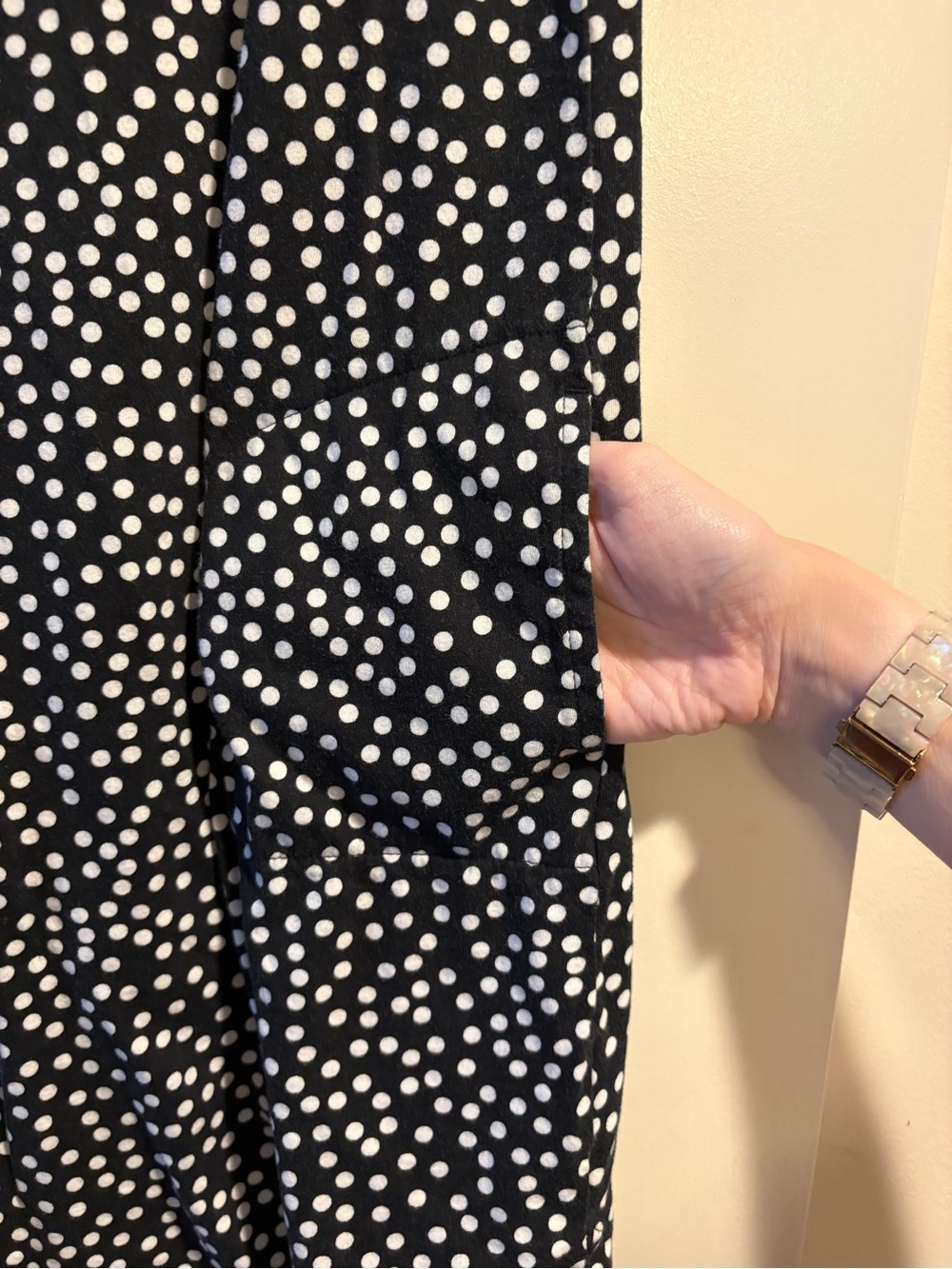 Lands' End Polka Dot Sleeveless Shift Dress with Pockets - Picture 5 of 6